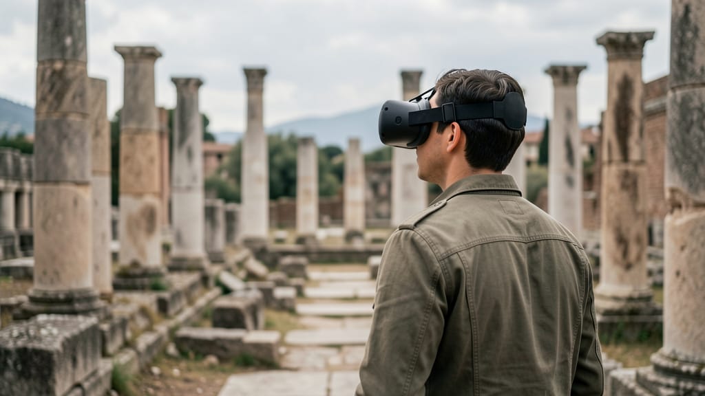 Augmented Reality und Virtual Reality: Wie Technologie unser Erbe bewahrt und Zukunft gestaltet (KI-generiertes Symbolbild)