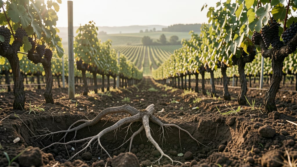 Das verborgene Orchester im Weinberg: Wie Mikroben die Seele des Weins formen (KI-generiertes Symbolbild)