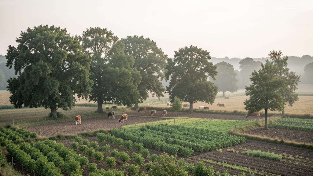 Der Waldgarten auf dem Acker: Wie Agroforstwirtschaft Europas Teller und Natur rettet (KI-generiertes Symbolbild)