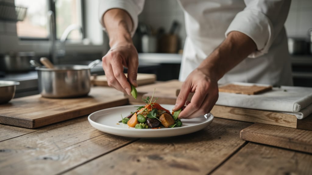 Die grüne Revolution am Gaumen: Wie vegane Sterneküche Genuss und Nachhaltigkeit vereint (KI-generiertes Symbolbild)