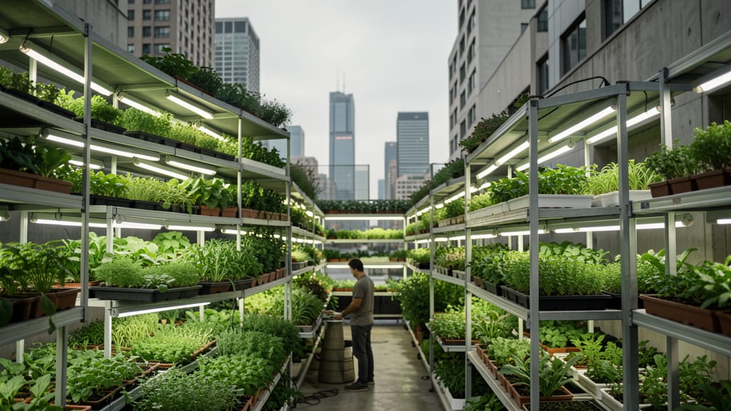 Die Grüne Revolution in der Stadt: Wie Vertical Farming unsere Zukunft nährt (KI-generiertes Symbolbild)