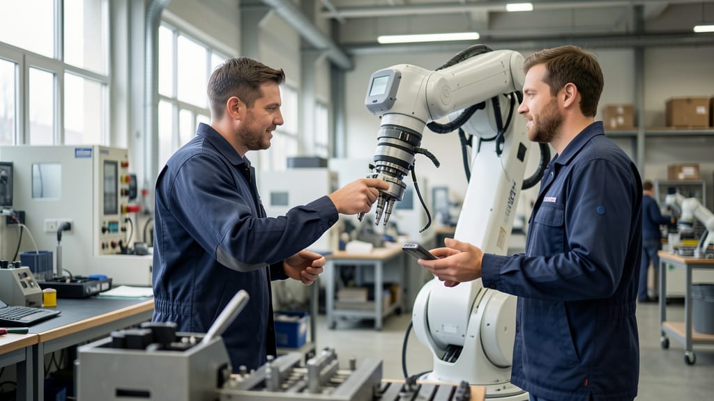Die Mensch-Maschine-Kollaboration: Wie Deutschland den Fachkräftemangel meistert und neue Bildungschancen schafft (KI-generiertes Symbolbild)