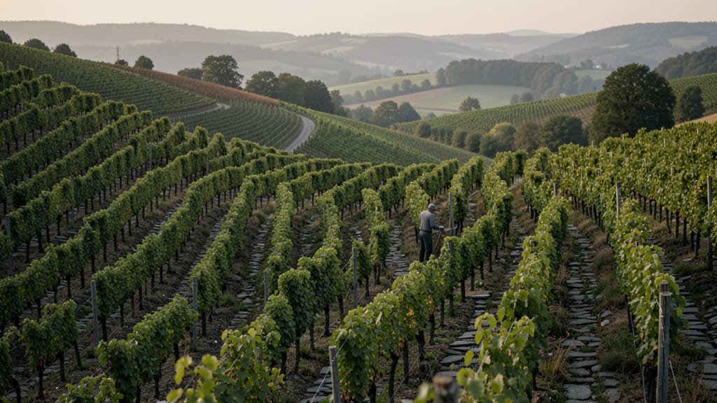 Die Mosel: Herzstück des Cool Climate Weinbaus und eine Lektion in nachhaltigem Genuss (KI-generiertes Symbolbild)