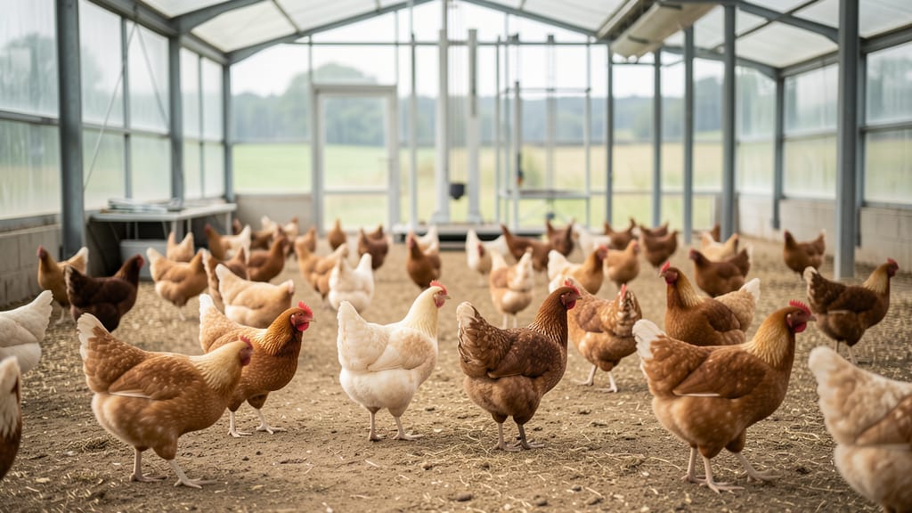 Die Revolution im Hühnerstall: Wie Insekten unser Geflügel nachhaltig ernähren (KI-generiertes Symbolbild)