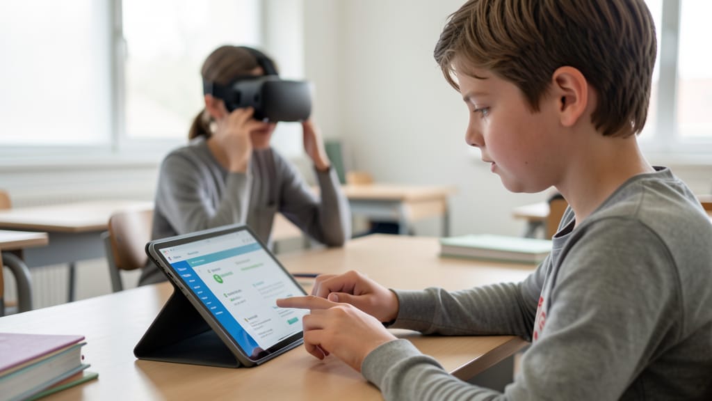 Die Schule von morgen: Wie KI und VR unser Lernen neu gestalten (KI-generiertes Symbolbild)