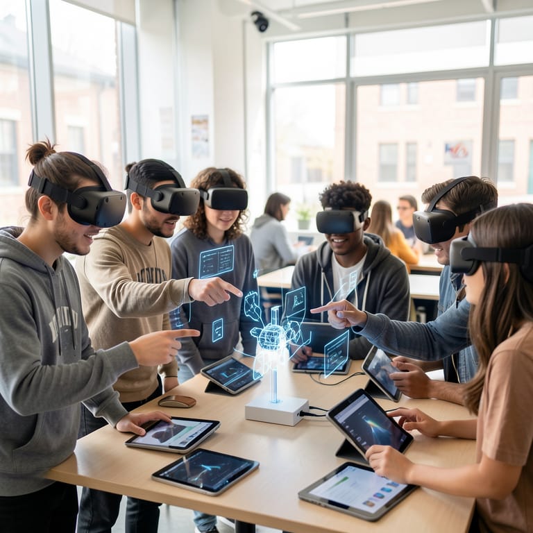Die Zukunft des Lernens greifbar nah: Wie immersive Technologien unsere Bildung revolutionieren (KI-generiertes Symbolbild)