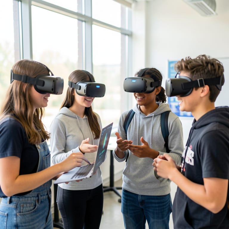 Die Zukunft des Lernens: Wie Virtual Reality neue Welten im Klassenzimmer eröffnet (KI-generiertes Symbolbild)