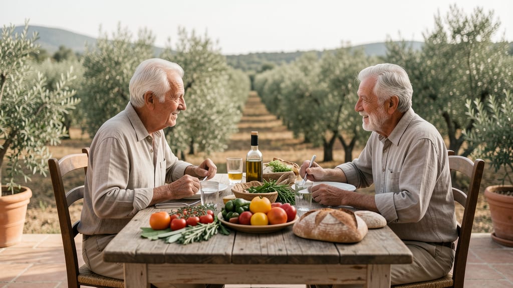 Ein Genuss, der jung hält: Das mediterrane Geheimnis für Vitalität und starke Knochen (KI-generiertes Symbolbild)