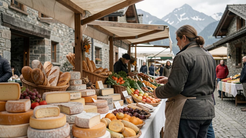 Eine Genussreise durch die Alpen: Wo Kultur auf Kulinarik trifft (KI-generiertes Symbolbild)