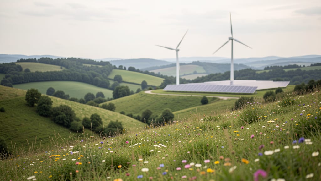 Energiewende als Chance für die Natur: Unternehmen übernehmen Verantwortung für die Artenvielfalt (KI-generiertes Symbolbild)