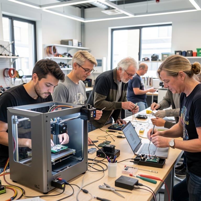 FabLabs: Wo Träume Form annehmen und Wissen lebt (KI-generiertes Symbolbild)