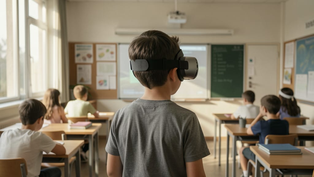 Fenster zu neuen Welten: Wie AR/VR das Lernen verwandelt (KI-generiertes Symbolbild)