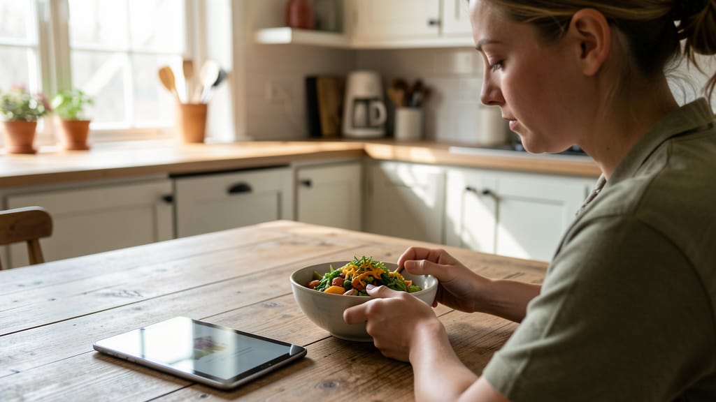 Genuss mit System: Wie digitale Helfer den Weg zu bewussterer Ernährung ebnen (KI-generiertes Symbolbild)
