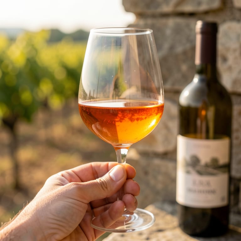Orange Wine: Die goldene Revolution im Weinglas – Ein Fest für Gaumen und Natur (KI-generiertes Symbolbild)