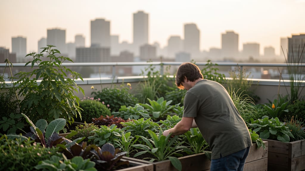 Urban Farming: Die Stadt von Morgen, wo jeder Bissen zählt (KI-generiertes Symbolbild)