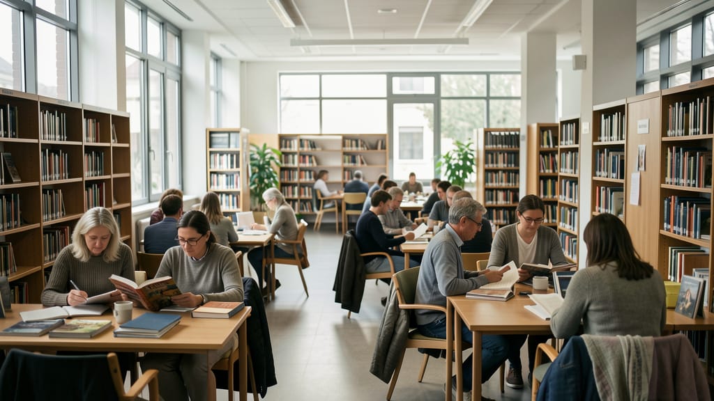 Verbindende Räume: Wie Europas Bibliotheken Brücken der Solidarität bauen (KI-generiertes Symbolbild)