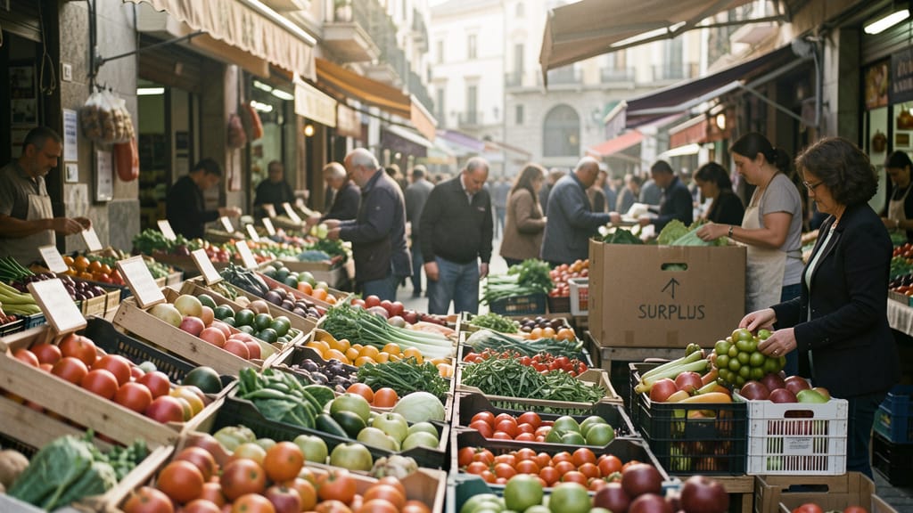 Von Überschuss zu neuer Chance: Barcelonas inspirierender Weg zu fairer Ernährung (KI-generiertes Symbolbild)