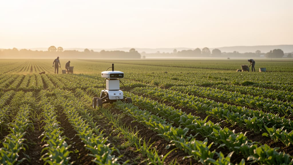 Zukunft auf dem Feld: Wie kluge Roboter unseren Genuss nachhaltiger machen (KI-generiertes Symbolbild)
